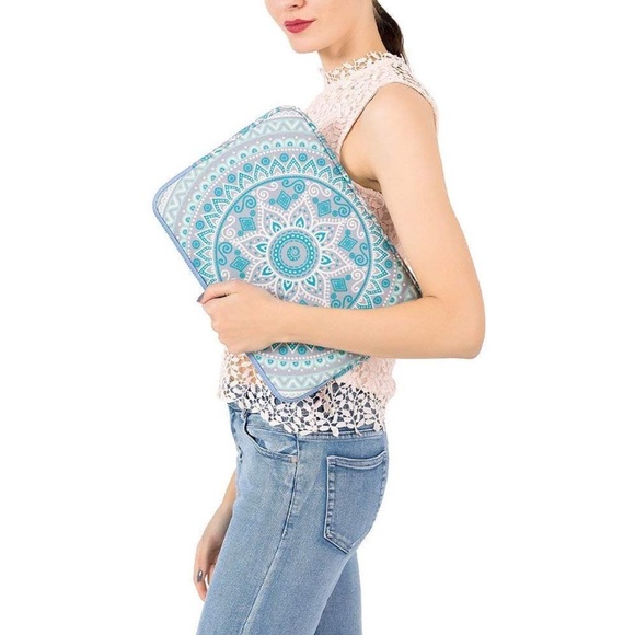 Set 2 Laptop Carry-On Canvas Mandala Pattern-Blue - Picture 2 of 8